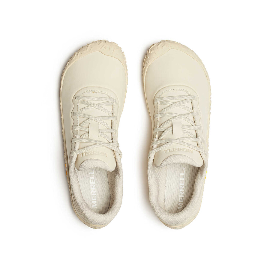 dames vapor glove 6 leren blotevoetschoenen in eierschaalkleur