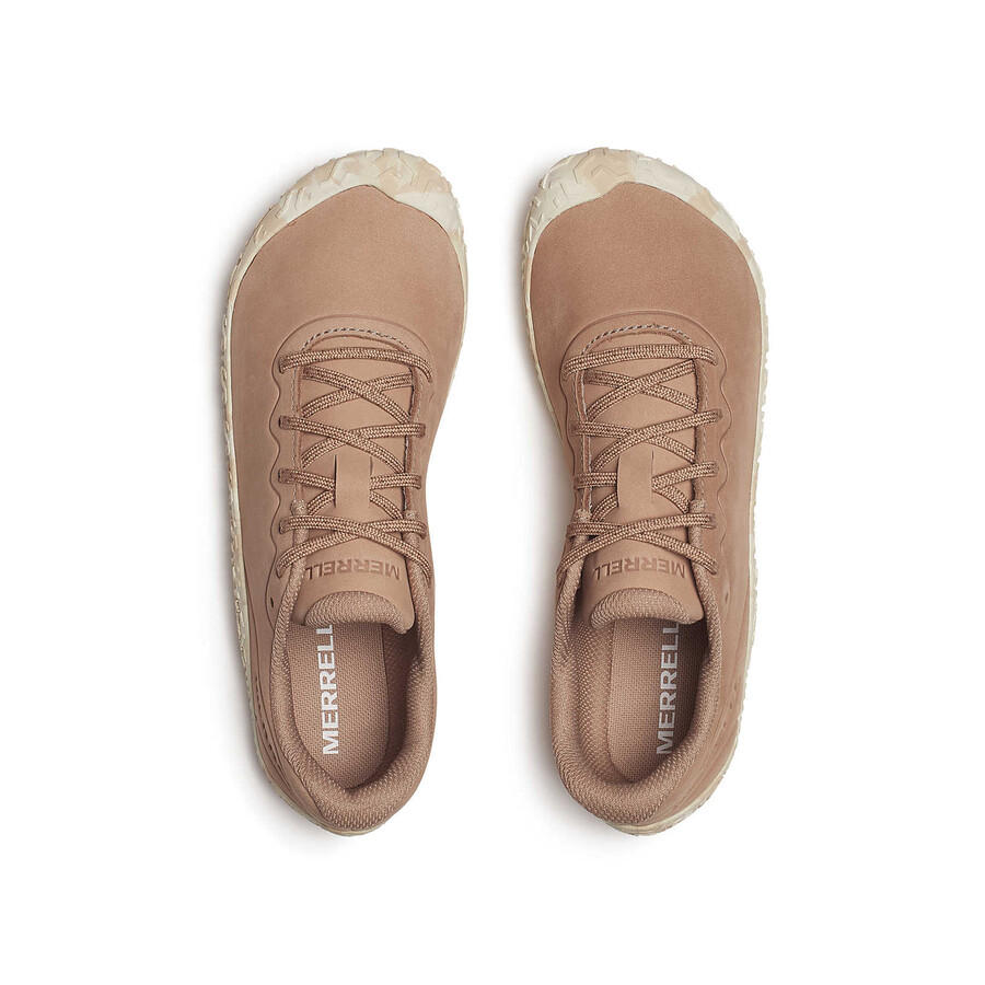 dames vapor glove 6 leren blotevoetschoenen in hazelnootkleur