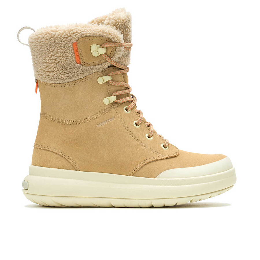 dames marquette thermo tall zip waterdichte laarzen - tan
