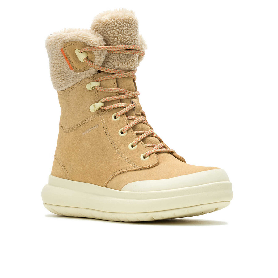 dames marquette thermo tall zip waterdichte laarzen - tan