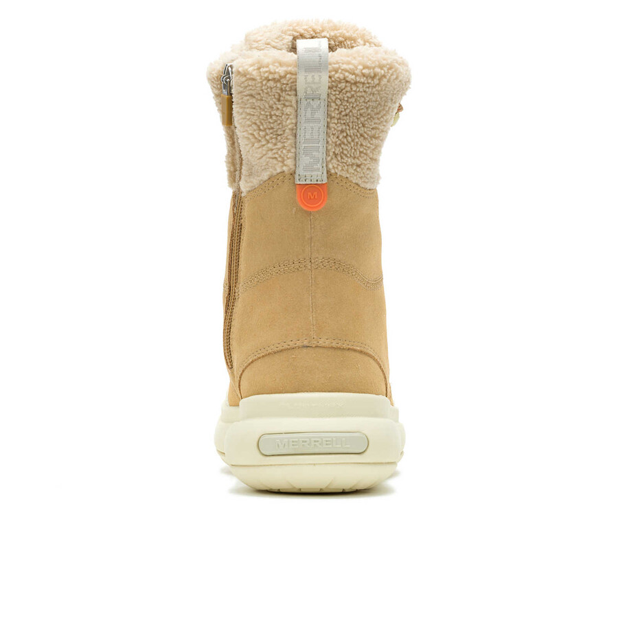 dames marquette thermo tall zip waterdichte laarzen - tan