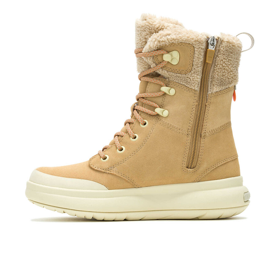dames marquette thermo tall zip waterdichte laarzen - tan