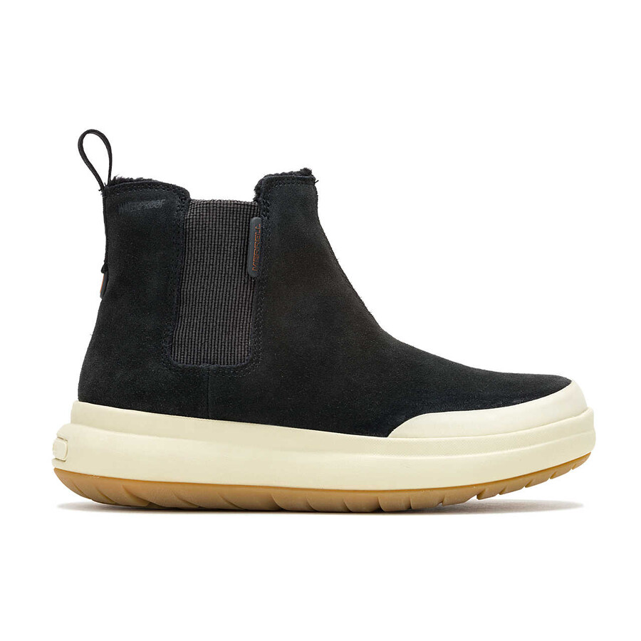 dames - marquette thermo pull on waterdichte instappers - middenzwart
