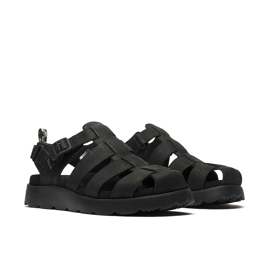 dames - fleur fisherman - zwarte sandalen