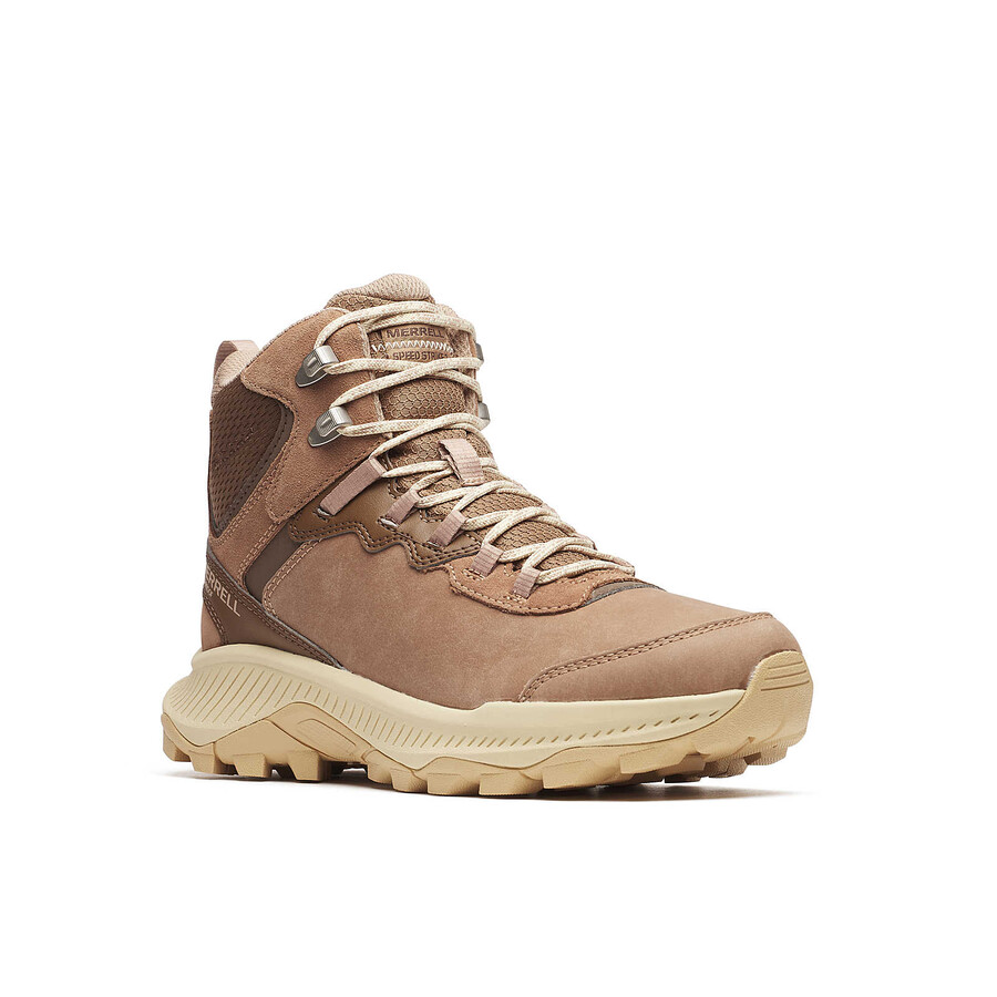 dames speed strike 2 leren thermo mid waterdichte winterwandelschoenen in hazelnootkleur