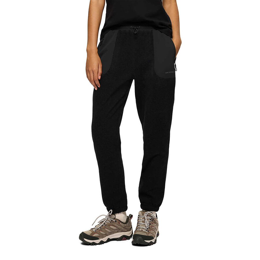 dames - jungle fleece joggingbroek - zwart