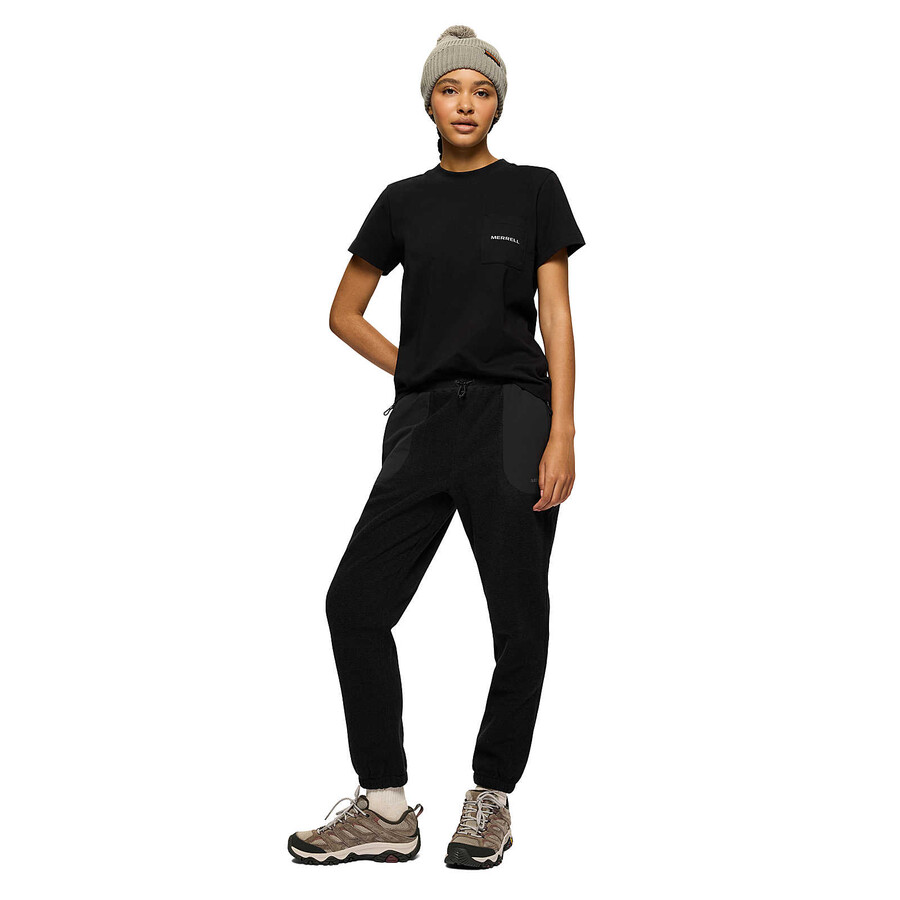dames - jungle fleece joggingbroek - zwart
