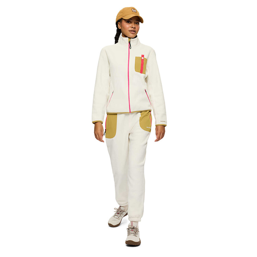 dames - jungle fleece joggingbroek - broek chalkdesert