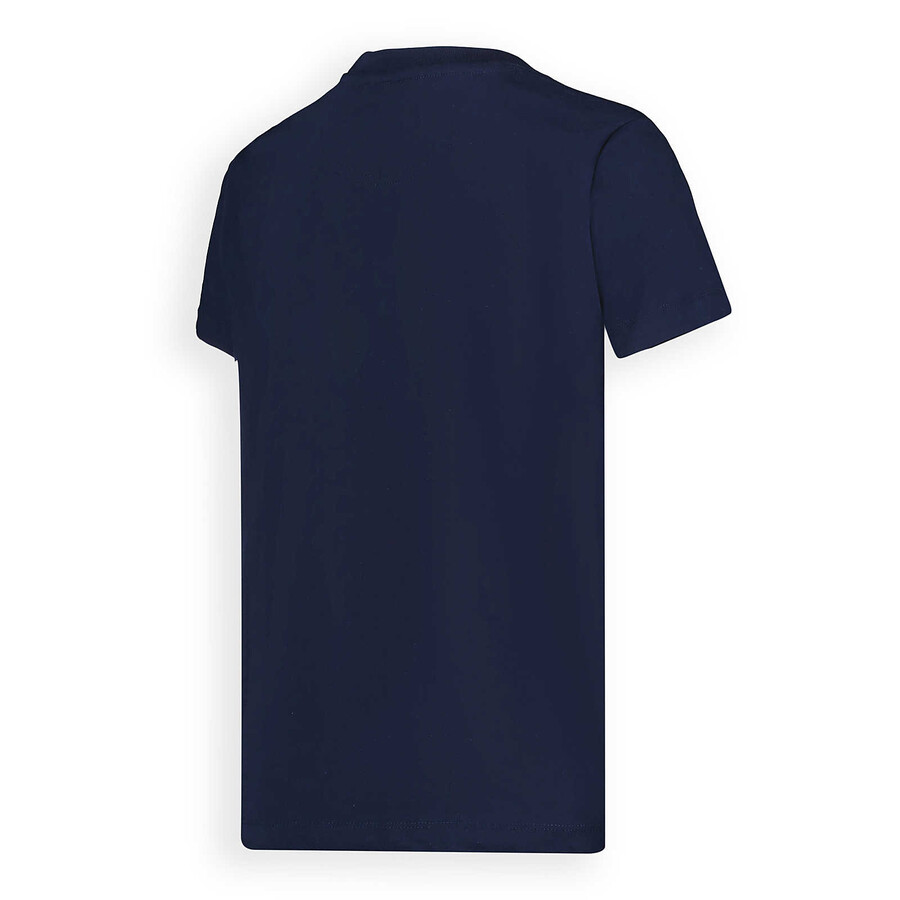 dames - relaxed t-shirt met zakje en korte mouwen - marineblauw met korte mouwen