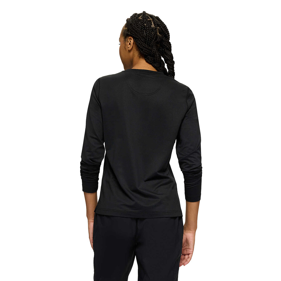 dames - sportief t-shirt met lange mouwen - zwarte lange mouwen