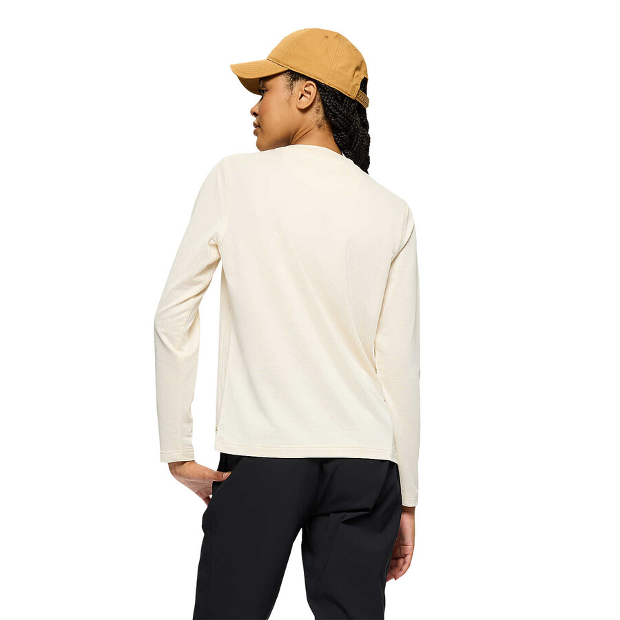dames - sportief t-shirt met lange mouwen - lange mouwen krijt