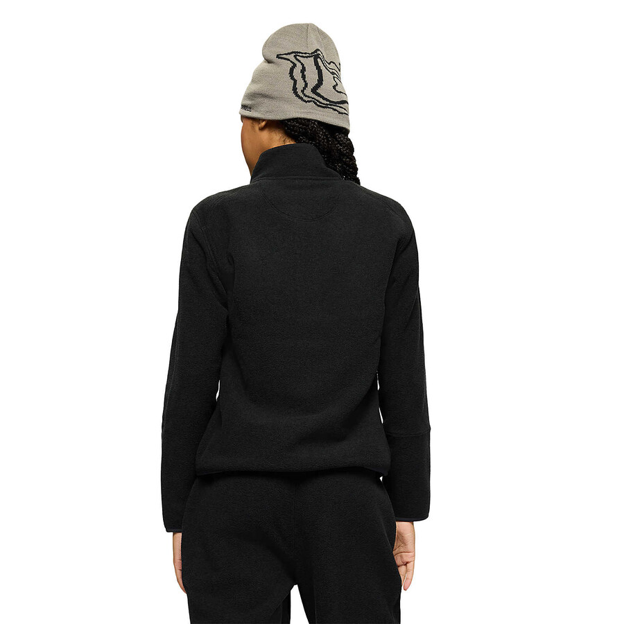 dames - jungle fleece met volledige ritssluiting geen capuchon zwart