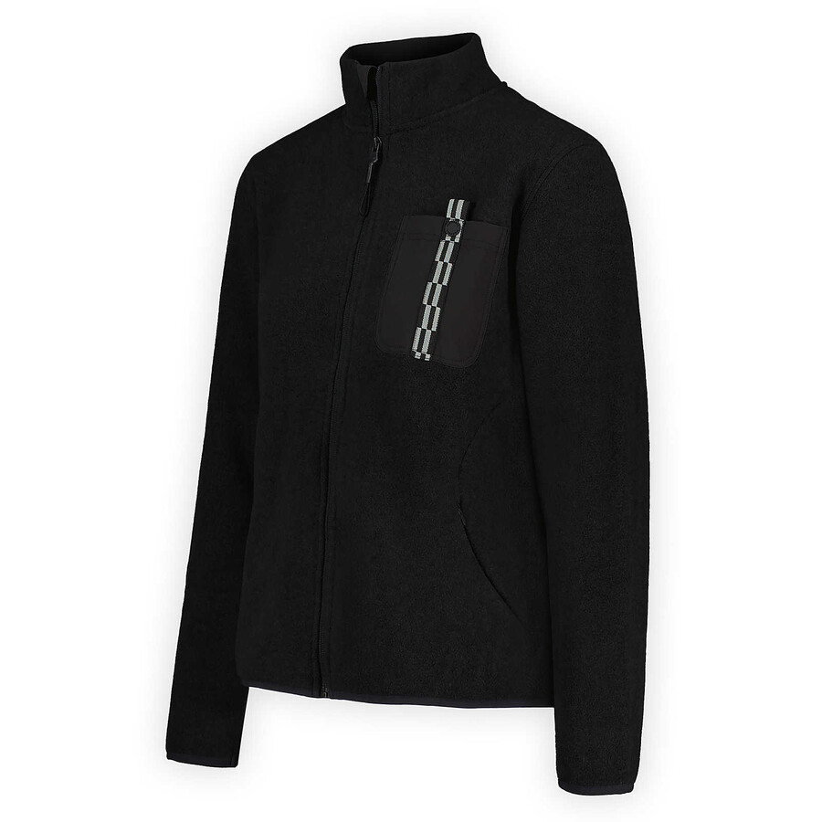 dames - jungle fleece met volledige ritssluiting geen capuchon zwart