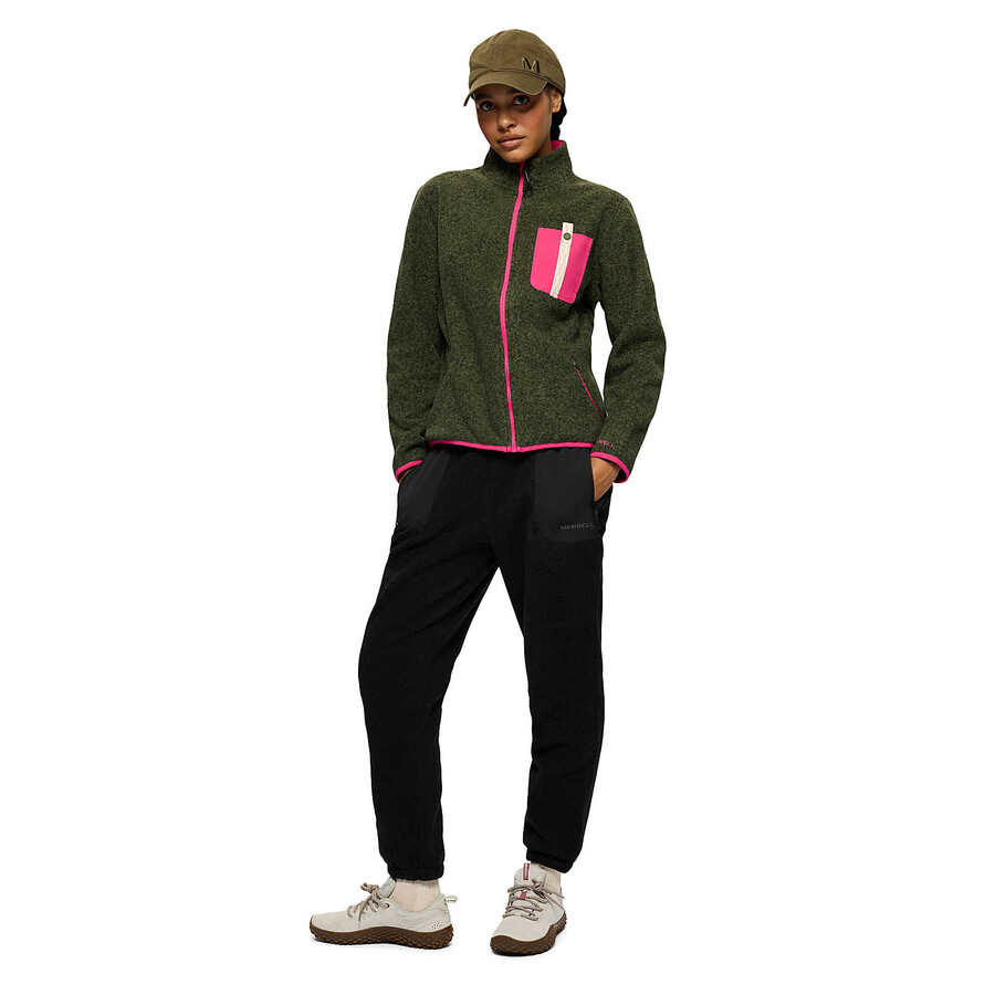 dames - jungle fleece met volledige ritssluiting - volledige ritssluiting geen capuchon iguanarode bieten
