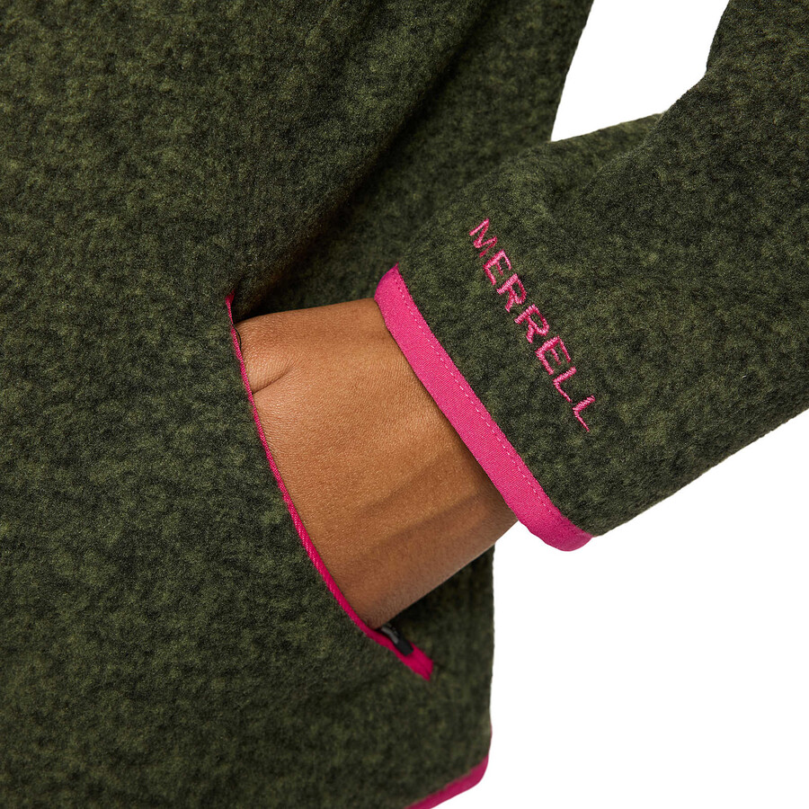 dames - jungle fleece met volledige ritssluiting - volledige ritssluiting geen capuchon iguanarode bieten